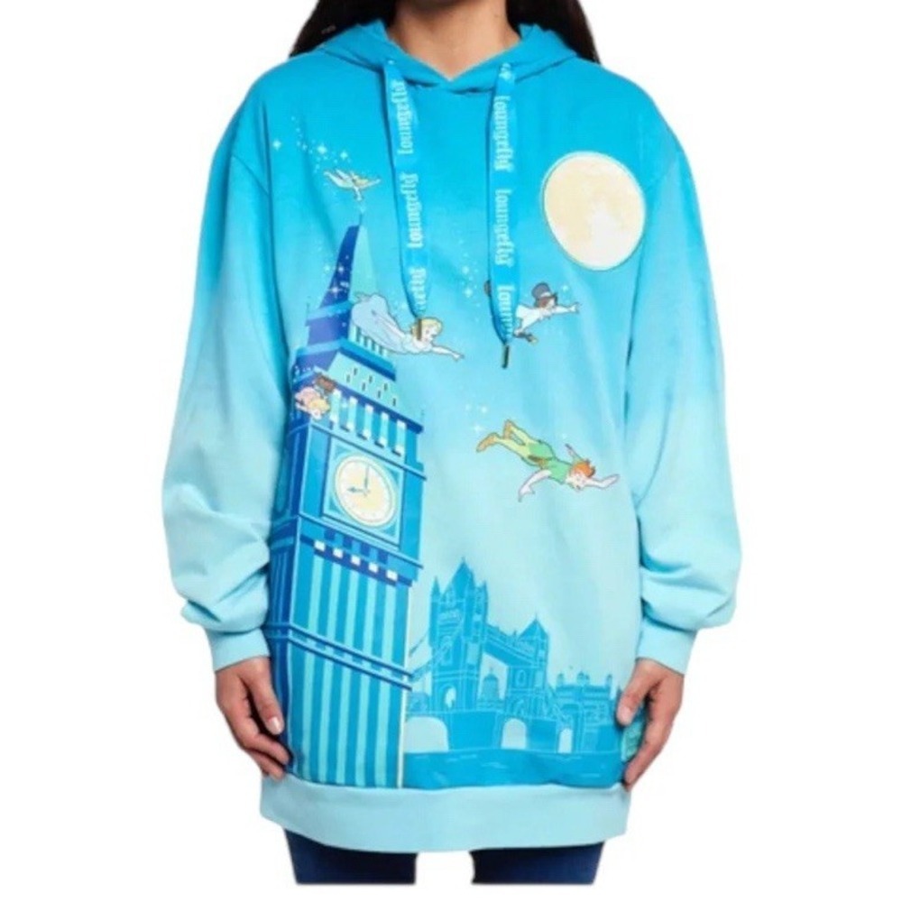 Loungefly Disney Peter Pan You Can Fly Hoodie Glow in Dark Unisex‎ Size Medium